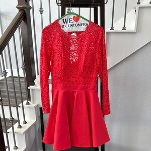 BEBE Super cute coral Lace Dress